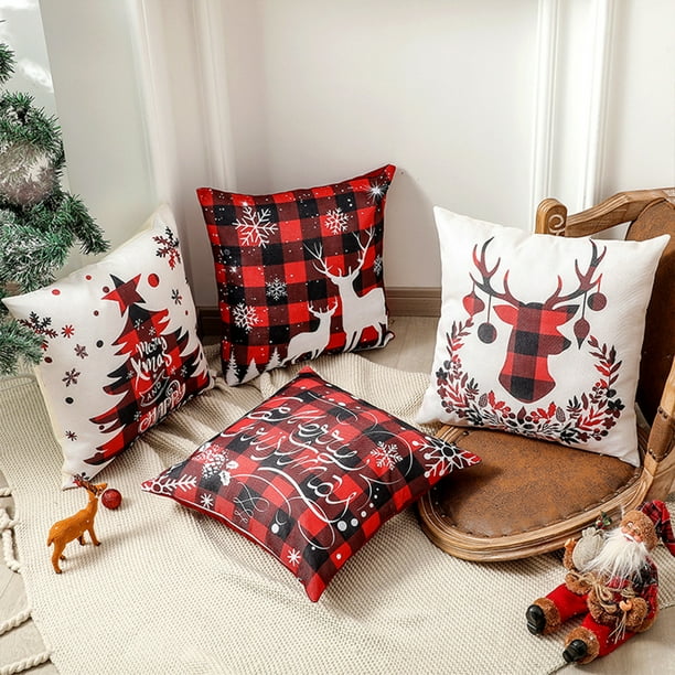 Christmas Throw Pillow Covers Holiday Ornament Sofa Interesting
