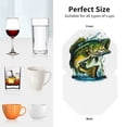 thumbnail image 6 of Rateoe Big bass fish Printed Drink Coasters Set of 4 Leather Coasters Spill Protection for Table Desk,Durable and Non Slip Leather Coaster ,4 Inches Drink Mats-Octagon, 6 of 6