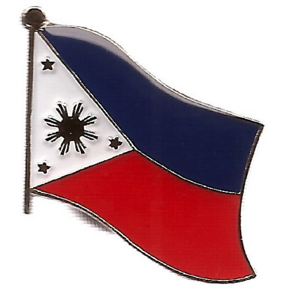 PACK of 3 Philippines Single Flag Lapel Pins, Filipino Pin Badge