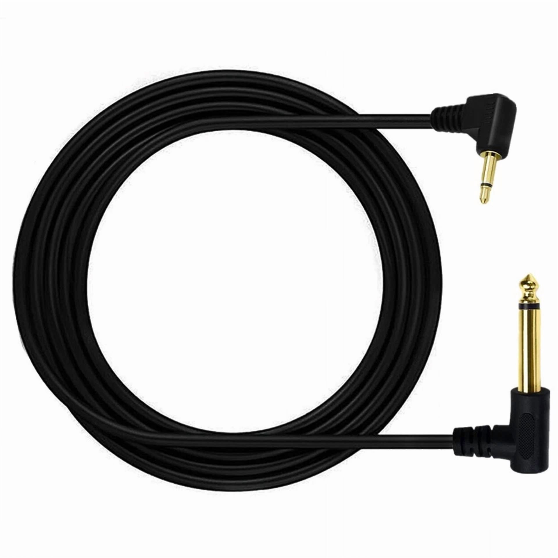 CRESTIN- 2X 6.35Mm 1/4" Male To 3.5Mm 1/8" Ts Mono Male Angle Adapter Audio Guitars Cable