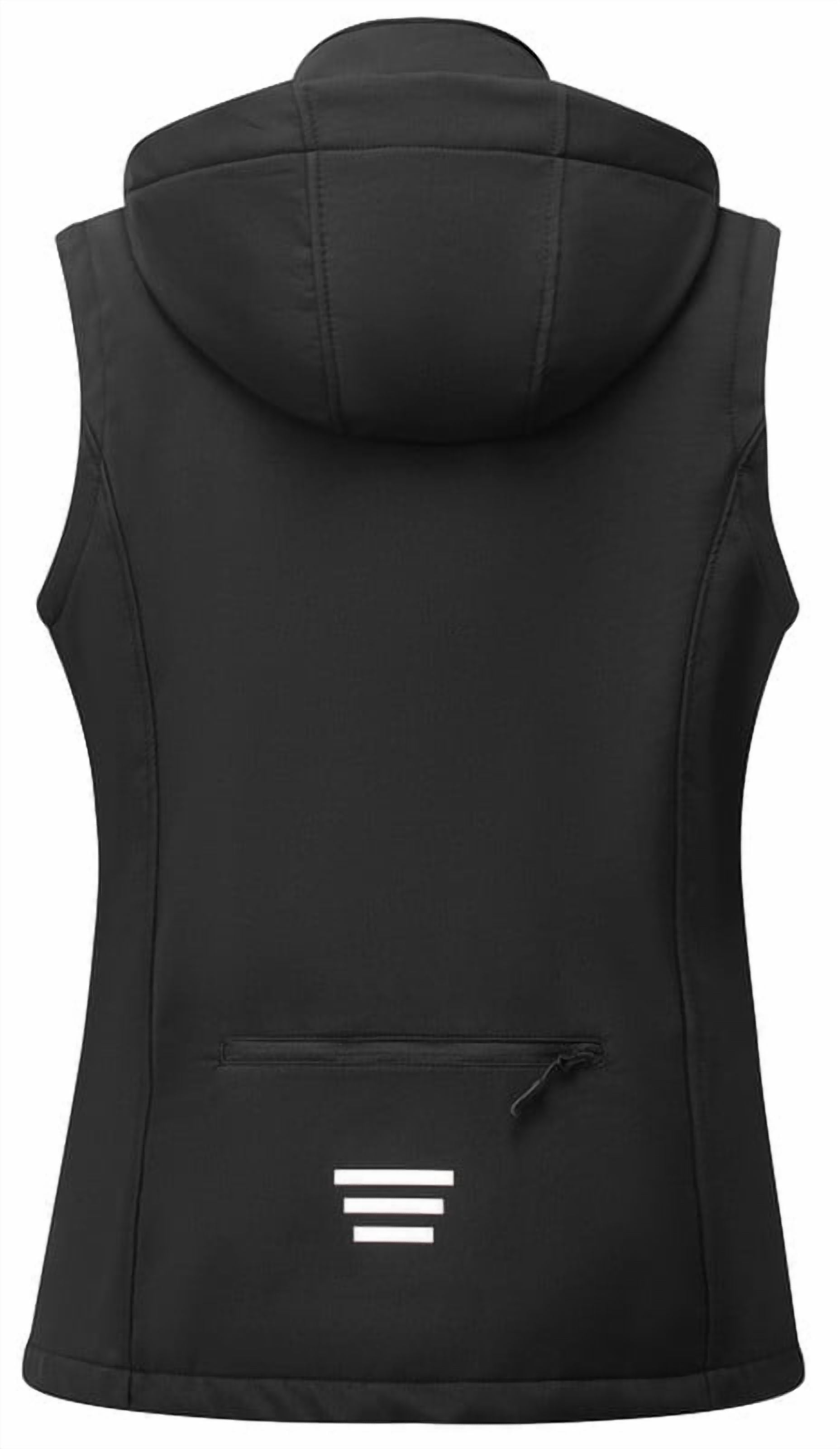 KVE Women's Hooded Softshell Vest Fleece Lined Windproof Zip Up Sleeveless Jacket Lightweight Coat for Running Black X-Large