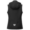 thumbnail image 2 of KVE Women's Hooded Softshell Vest Fleece Lined Windproof Zip Up Sleeveless Jacket Lightweight Coat for Running Black Medium, 2 of 9