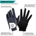 thumbnail image 3 of FINGER TEN Men's Golf Gloves for Right Left Handed Golfer Rain Grip Value 2 Pack, Golf Glove for Left or Right Hand Hot Wet Weather No Sweat Black Gray White Blue, 3 of 8