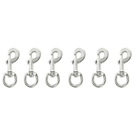 

Lot Of (6) 5/8 x 3-1/4 Nickel Plated Heavy Duty Swivel Round Eye Bolt Snaps 40385-6