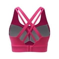 thumbnail image 2 of DDAPJ pyju Womens Sports Bras Criss Cross Back Strappy Padded Workout Yoga Bra High Support for Large Bust Limited Time Sales Hot Pink XL, 2 of 2