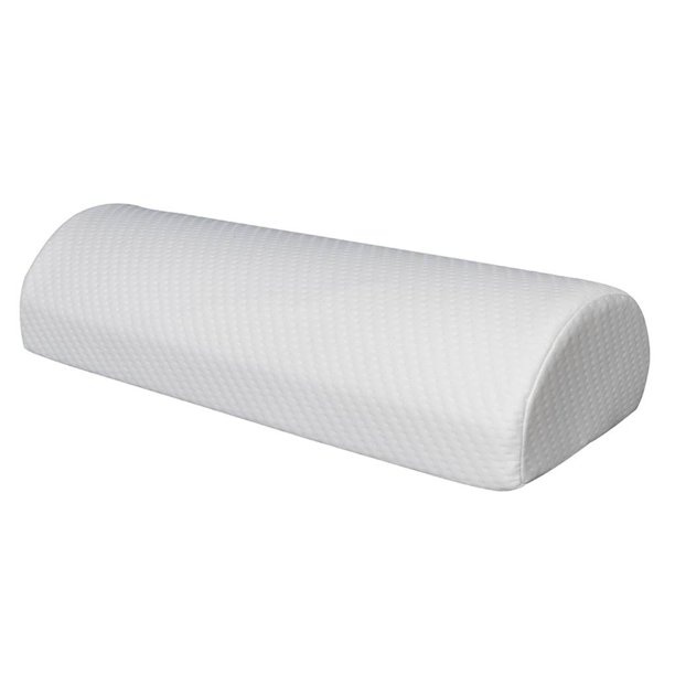 Back Pain Relief Memory Foam Pillow Half Moon Bolster Knee Pillow for Side, Back, Stomach