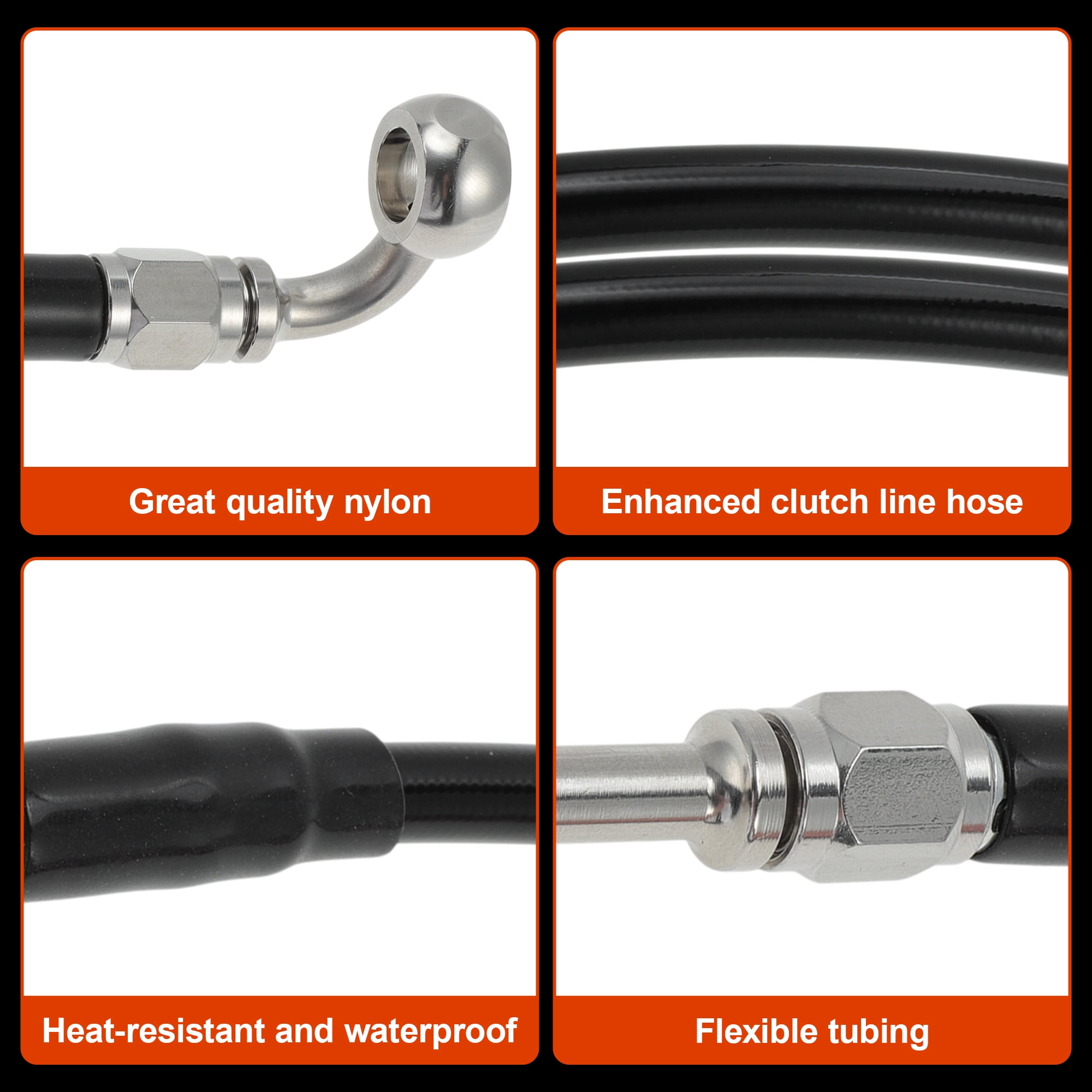 Unique Bargains Motorcycle Brake Clutch Oil Hose Line Kit for 12-14 Inch Handlebar 48"