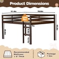 thumbnail image 6 of SESSLIFE Twin Size Loft Bed with Stairs, Espresso Tall Solid Wood Loft Bed with Ladder and Guardrails for Boys Girls, No Box Spring Needed，Under Bed Storage, 6 of 7