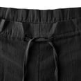 thumbnail image 7 of ZHYou Womens Pants Wide Leg High Waisted Casual Lightweight Adjustable Drawstring Linen Trousers with Pockets,Black,Size L, 7 of 7