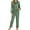 Green, variant on SCSAlgin Women Silk Satin Pajamas Set Striped Print Button Down 2 Piece Long Sleeve Shirts Pants Lounge Sets