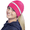 Magenta, variant on Women's Ponytail Hat | Reflective Cold Weather Running Beanie | Hat for Running, Hiking, XC Skiing - heather grey
