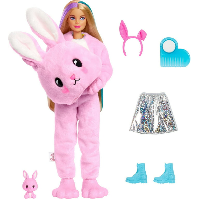 Barbie Doll, Cutie Reveal Bunny Plush Costume Doll with 10 Surprises, Mini  Pet, Color Change and Accessories