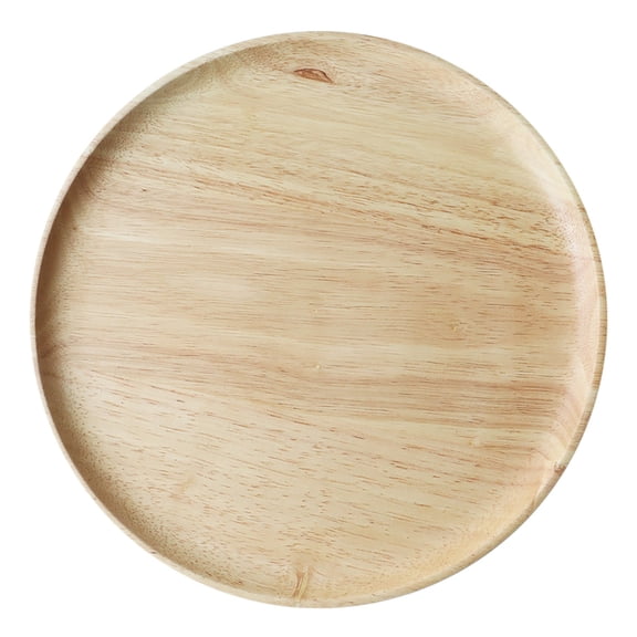 XKHZJL Solid Wood Serving Tray, Round Non-Slip Tea Coffee Snack Plate Food Meals Serving Tray with Raised Edges for Home Kitchen Restaurant
