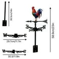 thumbnail image 2 of Blukids 3D Rooster Weathervane Metal Wind Vane Weathercock Garden Decoration Wind Direction Indicator Stake Roof Mount Ornament for Farmhouse Yard Outdoor Decor(B), 2 of 2