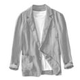 thumbnail image 7 of Kakii Men's Casual Linen Blazer Lightweight Regular Fit Sport Coat Two Button Suit Jacket, 7 of 7