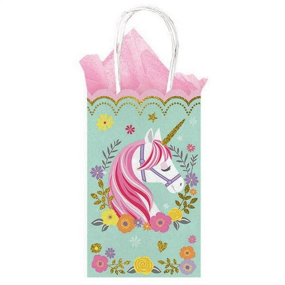 Magical Unicorn Glitter Kraft Paper Favor Bags (10ct)