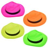 24 PCs Party Neon Plastic Gangster Hats for Birthday Theme Party Supply,Easter