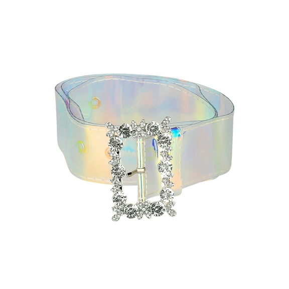 INSPIRE CHIC Ladies Grommet Clear Waist Belts for Jeans Transparent Belts Pin Buckle