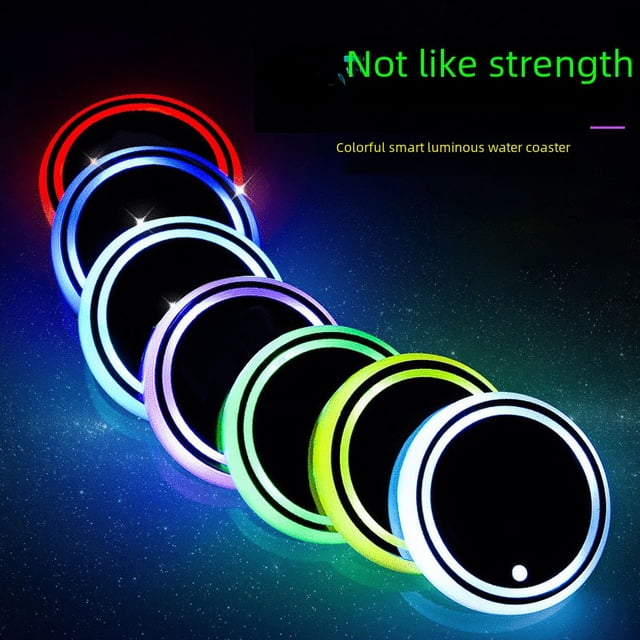 Posavasos Luminoso Pomoko para Coche Luz de Ambiente Colorido Antideslizante