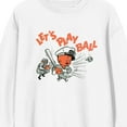 thumbnail image 2 of Dr Pepper Let's Play Ball Crew Neck Long Sleeve White Adult Sweatshirt-Medium, 2 of 3