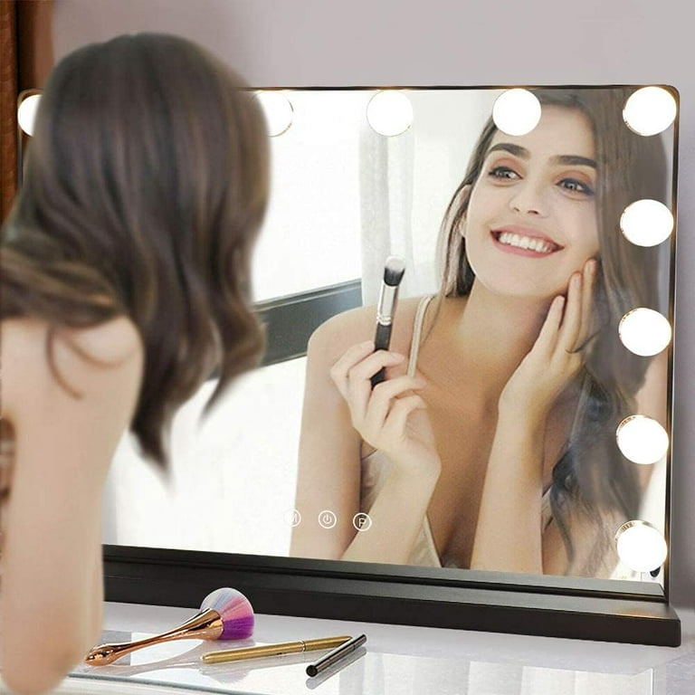 DingLiLighting Makeup Mirror with Lights,Vanity Light-up Professional  Mirror, Detachable 10x Magnification, 3 Color Lighting Modes, Cosmetic  Mirror