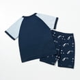 thumbnail image 4 of CAICJ98 Boys Pajamas Little Boys Summer Clothes 2 Piece Short Sleeve Top and Shorts Sets Kids Toddler Pjs Sleepwears (4-5 T,Navy), 4 of 7