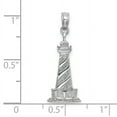 thumbnail image 3 of 14K White Gold Polished Finish Solid 2-Dimensiona Cape Hatteras Lighthouse Charm, 3 of 6