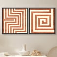 thumbnail image 2 of PixonSign Framed Wall Art Print Set Orange and Green Illusion Squares Abstract Shapes Digital Art Modern Art Chic Colorful Multicolor Ultra for Living Room, Bedroom, Office - 16"x16"x2 Black, 2 of 5