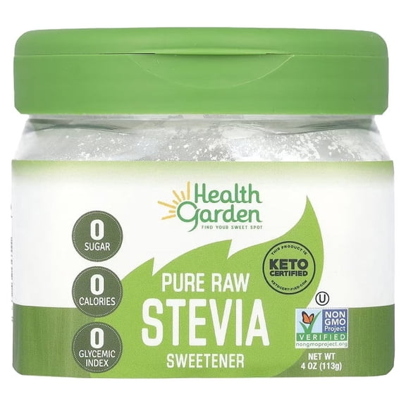 Health Garden Pure Stevia Sweetener, Zero Calorie, No Sugar, 4 oz