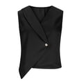 thumbnail image 2 of TaTaai 2026 Spring Women’s Satin Lapel Tee Sleeveless Loose Blazer Casual Solid Color Fashion Button Vest Elegant Polyester Daily Office Shirt Gift, 2 of 8