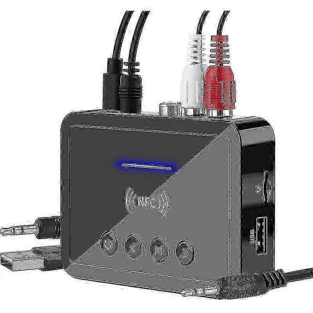 Bluetooth 5.0 Receiver Transmitter FM Stereo AUX 3.5mm Jack RCA Wireless NFC Bluetooth Audio Adapter for TV PC Headphone