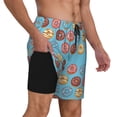 thumbnail image 3 of Picia Cute Donut pattern Mens Swim Trunks with Compression Liner Stretch Beach Shorts Quick Dry with Zipper Pockets No-Chafing Board Shorts-, 3 of 9
