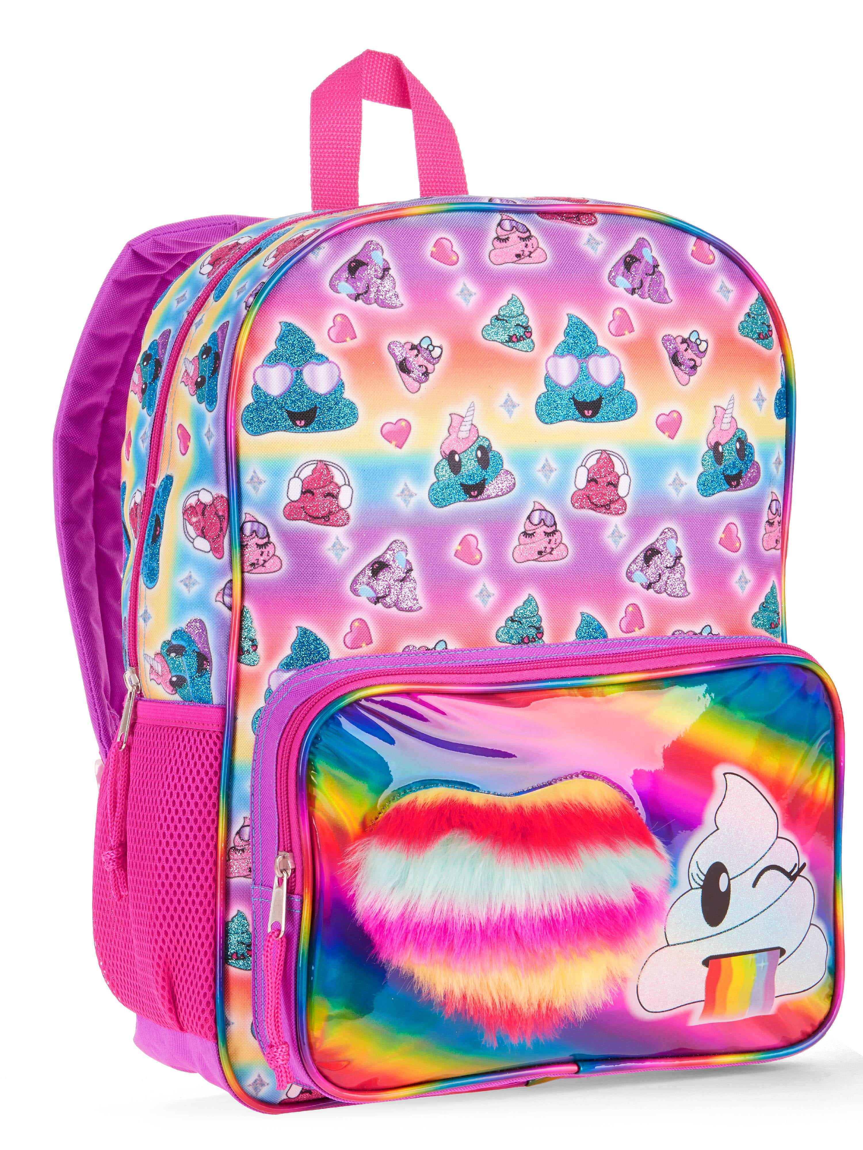 Emoji Rainbow Poop Girls' Pink Child Backpack - Walmart Inventory ...