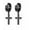 Black ear clips (with holes), variant on Janrevotw 1 Pair Of Cross Earrings For Men And Women Stainless Steel Cross Earrings