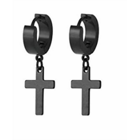 Janrevotw 1 Pair Of Cross Earrings For Men And Women Stainless Steel Cross Earrings