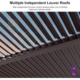 thumbnail image 6 of PURPLE LEAF 10' x 10' Louvered Aluminum Pergola Adjustable Louvre Shade Retractable Hardtop Roof Modern Shelter for Patio Deck Backyard Garden Bronze, 6 of 9