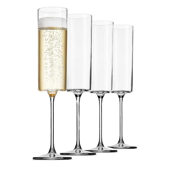 Champagne Glasses 4-Pack 6-Ounce Champagne Glasses 4-Pack, Premium Square Rim Blown Wine Glass The Best1217