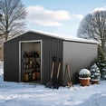 thumbnail image 5 of Nuu Garden 8 x 10 FT Garden Storage Shed with Sliding Doors, Galvanized Sheet Tool Shed with Sloping Roof, Anti-Corrosion Garden Shed with Air Vents for Backyard Patio Lawn, Dark Gray, 5 of 10