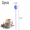thumbnail image 2 of 2Pcs Glass Spoons Heat Resistant Stirring Rod Shiny Teaspoon For Coffee Ice Cream Dessert Cocktail Milkshake Cold Drink, 2 of 5