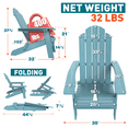 thumbnail image 3 of ZEKOO Adirondack Chairs with Table Weather Resistant , Plastic Lawn Chair, Outdoor Chair, 3 of 7