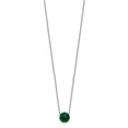 thumbnail image 2 of Auriga 925 Sterling Silver Rhodium Plated Green Crystal Necklace with 2 inch extension for Women 16.5", 2 of 5