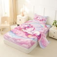 thumbnail image 2 of Erosebridal Unicorn Gifts Twin Sheet Sets For Unicorn Lover,Pink Magic Animal Bedding For Kids Girls 3-Piece, 2 of 6
