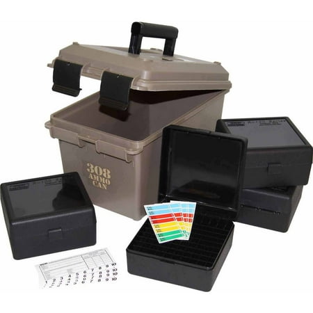 MTM 308-Caliber Ammo Can with 4 RM-100 Boxes, Dark (Best Price For 308 Ammo)