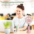 thumbnail image 3 of Mini Ventilador USB Spray Fan Desktop Phone Holder 5000mAh Handheld Air Cooling Pink Likrtyny Para estrenar, 3 of 7