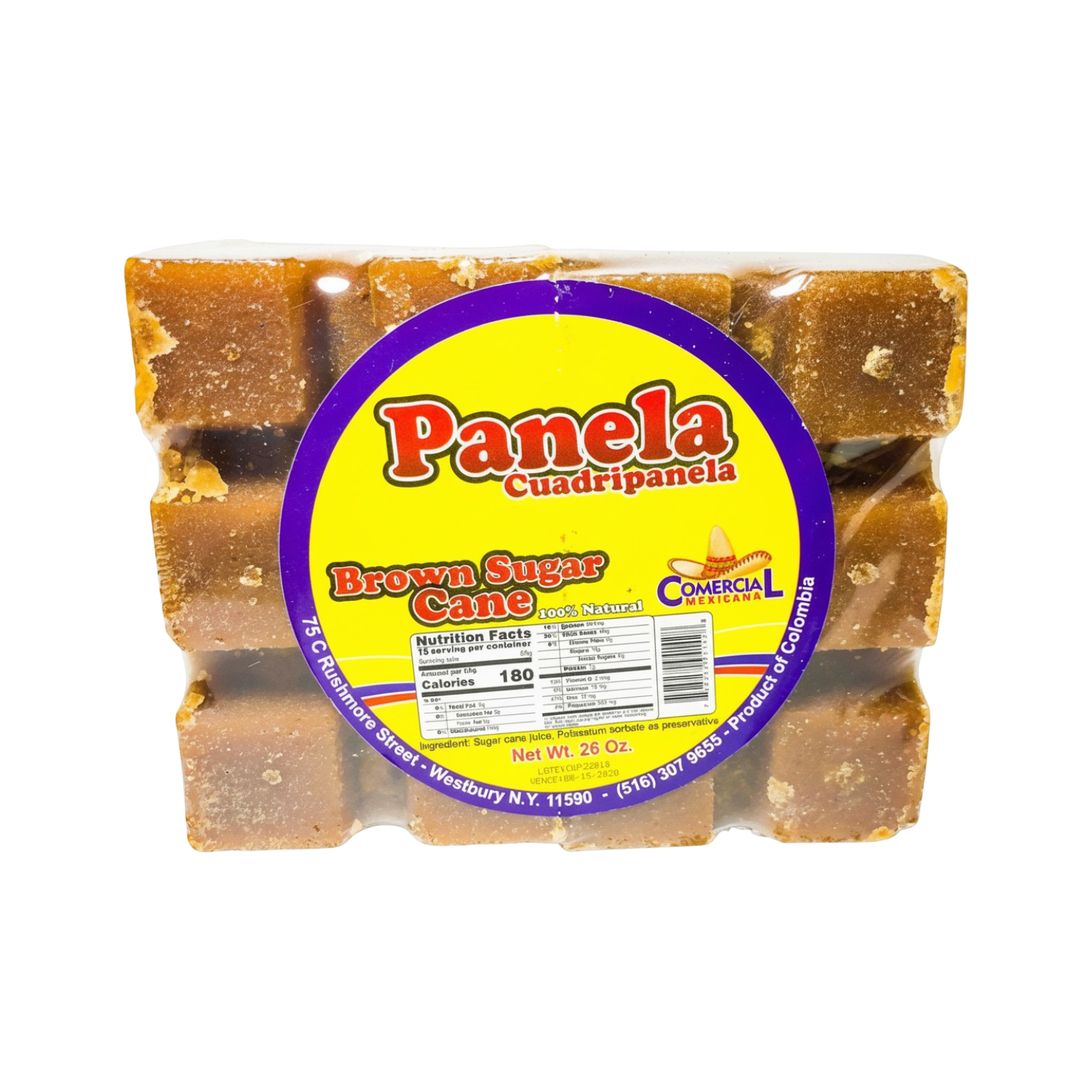 Cuadripanela Colombian Panela - Pure Unrefined Cane Sugar, 26 oz (Pack of 2)