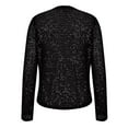 thumbnail image 4 of biudgviw Sequin Shirts for Women Long Sleeve Crew Neck Shiny Trendy Tops Loose Fit Party Fall Club Tunic Blouses, 4 of 6