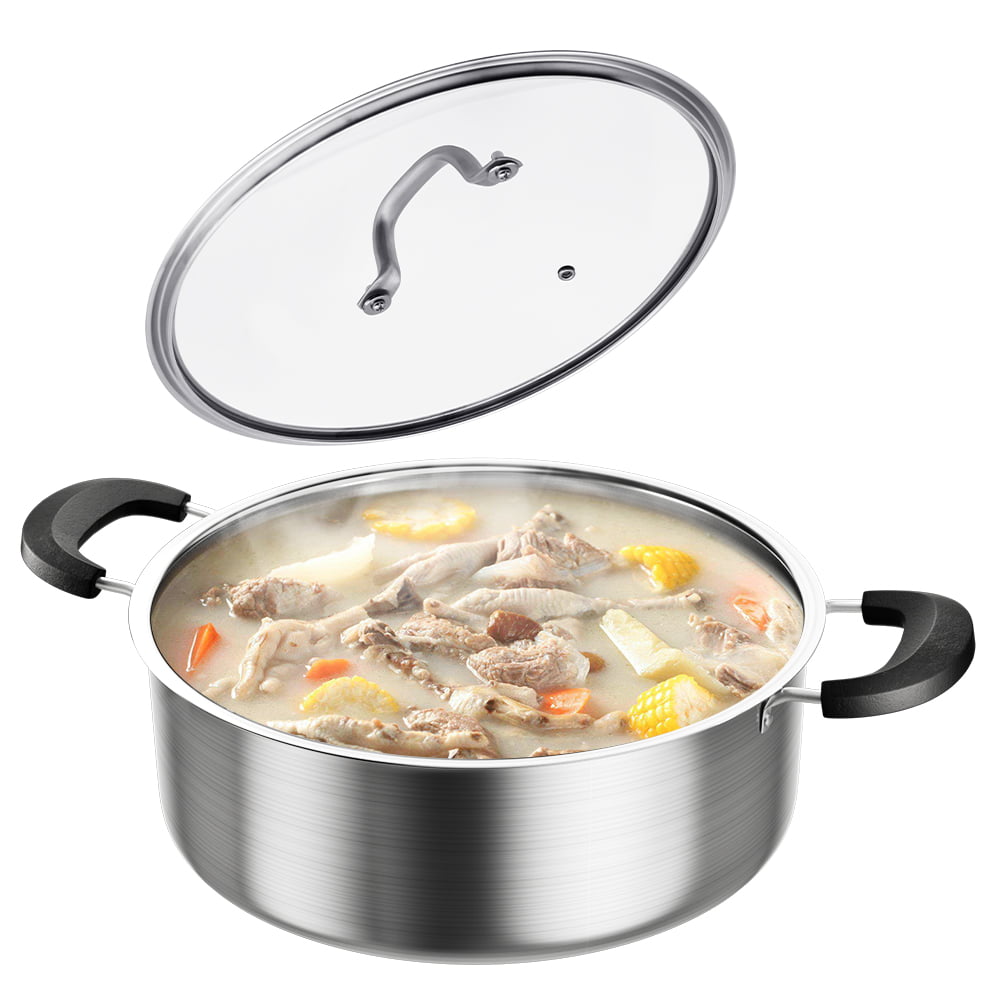  Split Hot Pot Pan,CNCEST 304 Food Grade Stainless Steel Divided Hot  Pot Pan with Divider and Lid Shabu Shabu Hot Pot for Induction Cooktop Gas  Stove Dual Sided Soup Cookware with