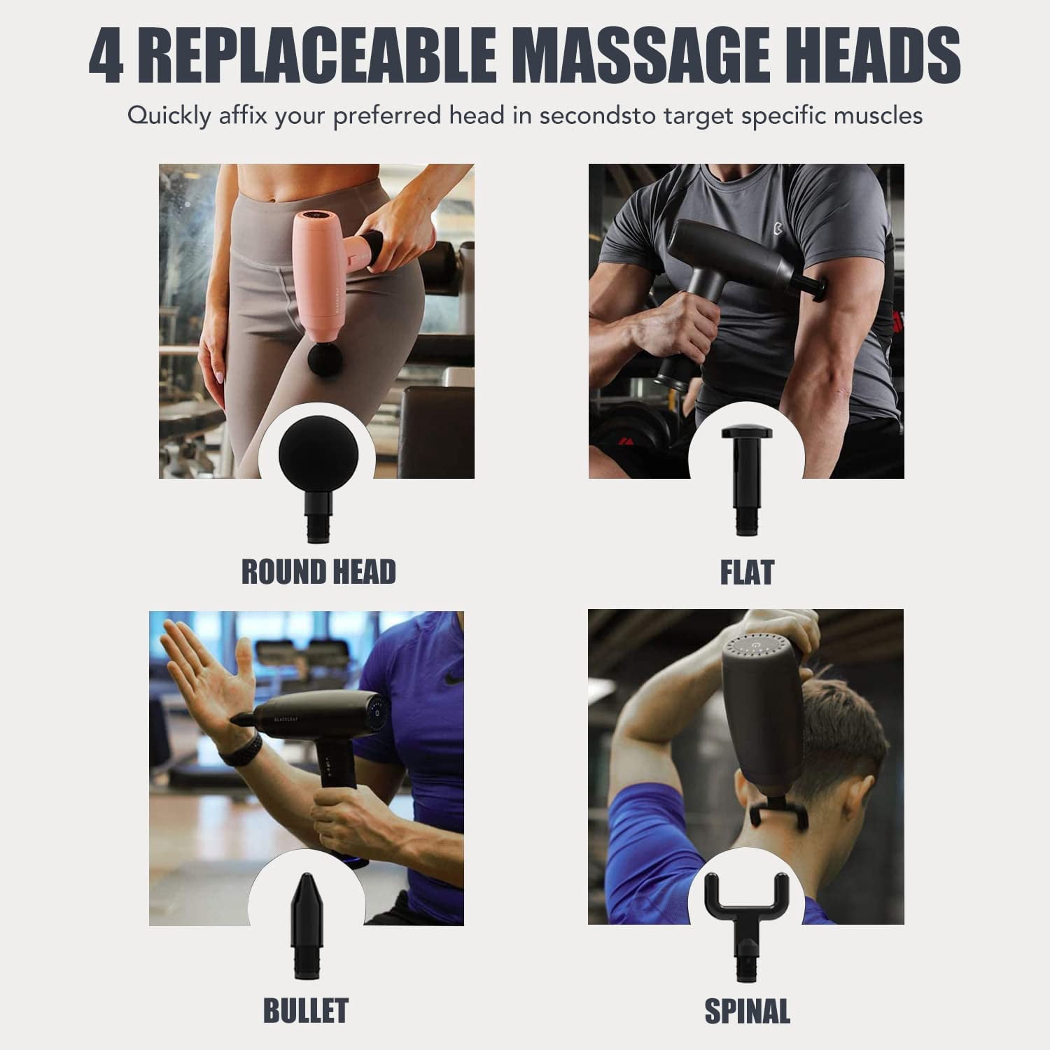 BestMassage Muscle Massage Gun Deep Tissue Handheld Massager 5 Speed Electric Quiet Portable for Sore Muscle(Black)