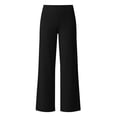 thumbnail image 6 of ManxiVoo Women's High Waisted Ribbed Flare Leggings Yoga Pants with Wide Leg Lounge Trousers for Women Buttery Soft Comfy Everyday Wear L Size Black, 6 of 8