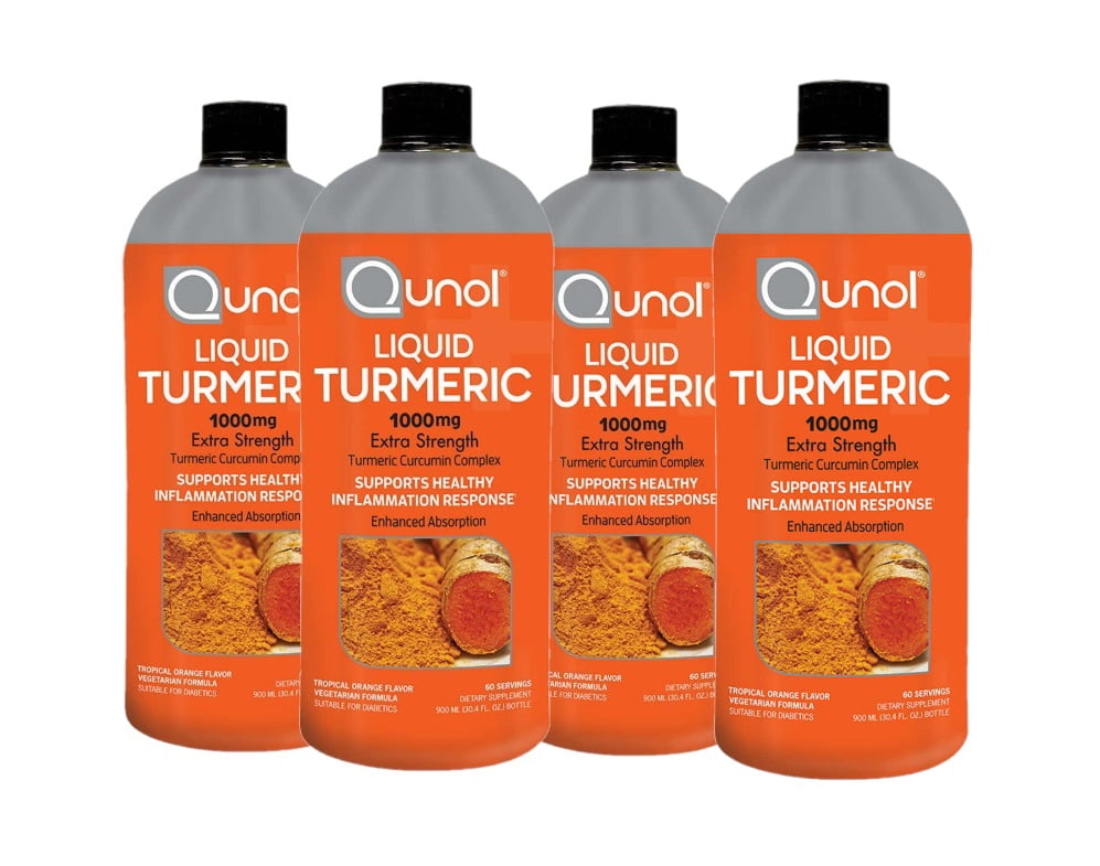 4 Pack Qunol Liquid Turmeric 1,000 mg., 30.4 Ounces